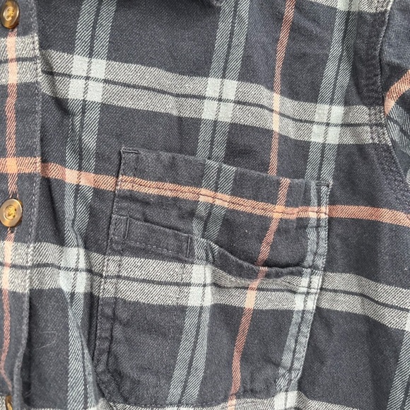 Carhartt Button Shirt blue Flannel Plain Long Sleeve Youth Size XL (16/18) - Picture 5 of 16